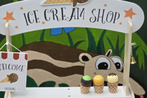 wooden ice cream stand